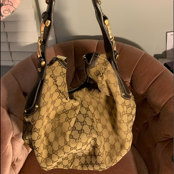 Gucci brown / beige GG canvas Hobo purse. - Picture 6 of 12